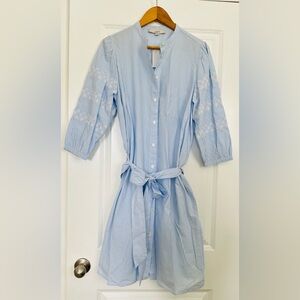 LOFT Blue and White Striped Dress - Size Large | BNWT